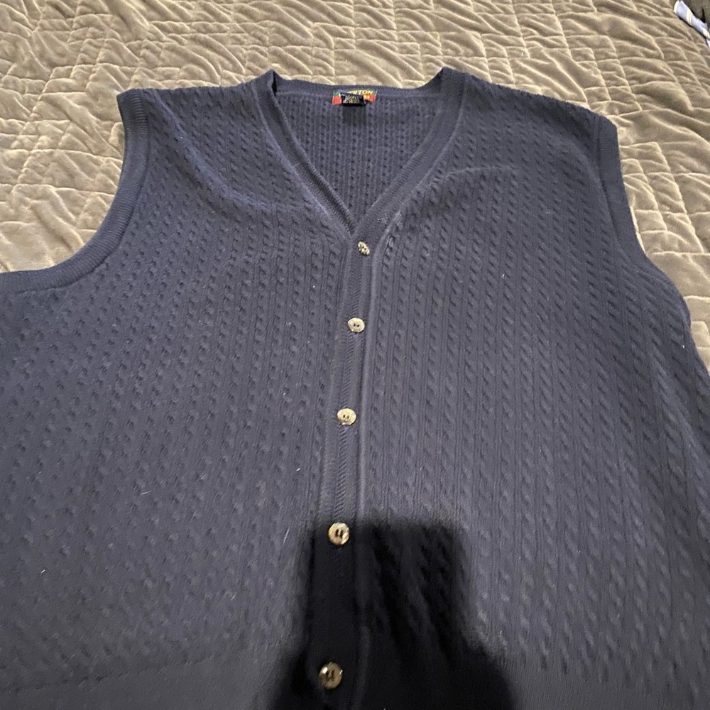 Men’s Overton Black Button-Up Knit Vest
